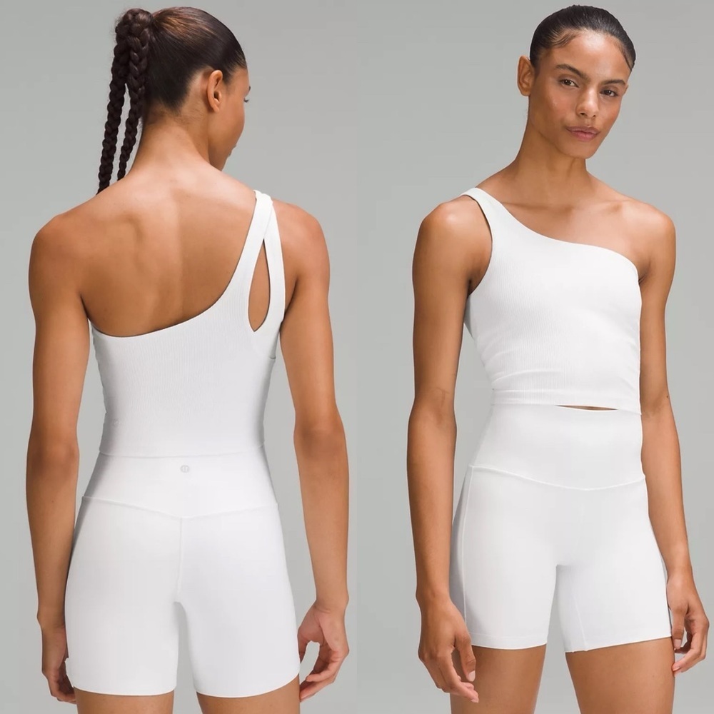 NWT Lululemon Ribbed Nulu Asymmetrical Yoga Tank Top Size 6 White
